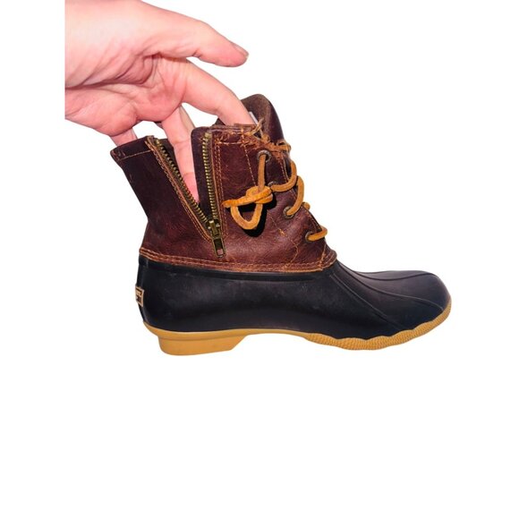 Sperry Top-Sider Women's Saltwater Boot Tan/Dark Brown Leather Size 8 Outdoors - Picture 7 of 9